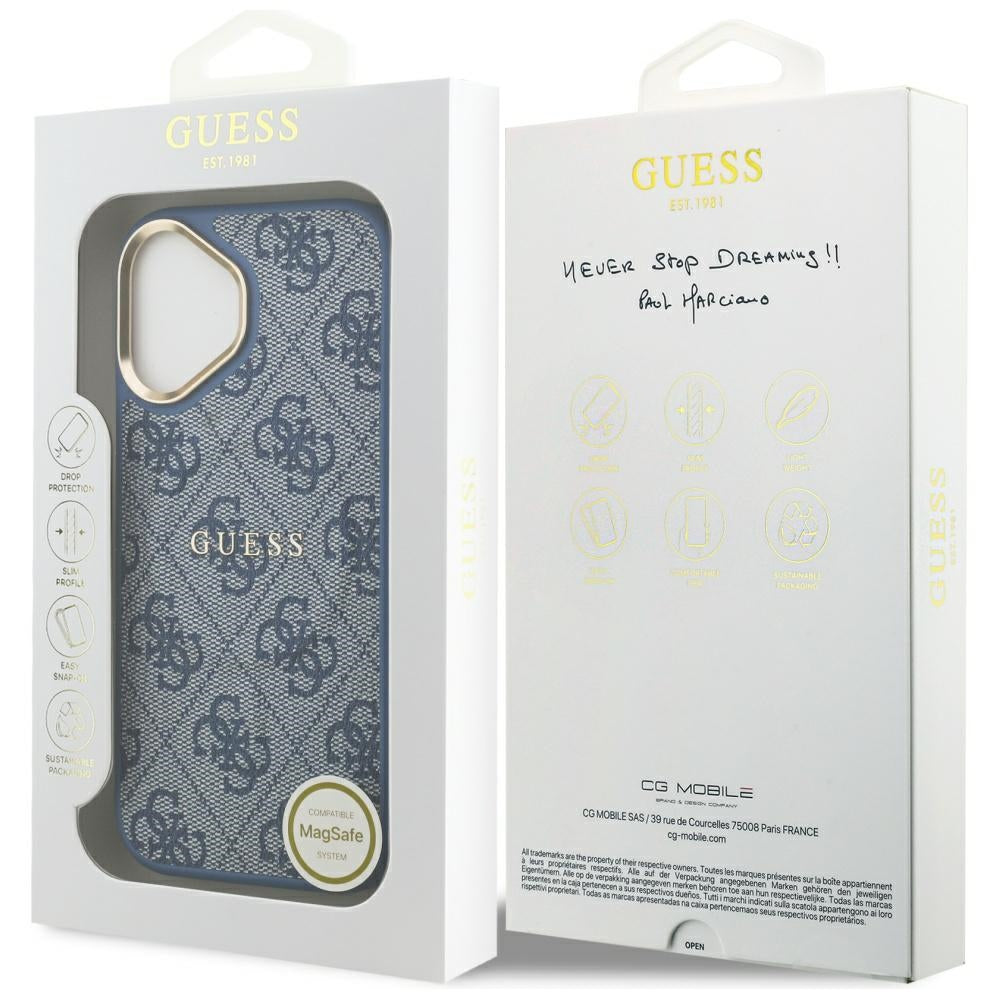 Futrola MagSafe za Apple iPhone 17, Guess, 4G Classic, Plava