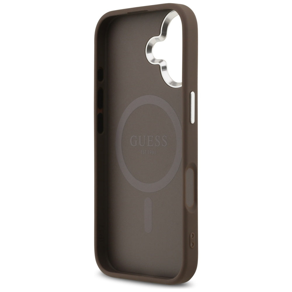 Futrola MagSafe za Apple iPhone 17, Guess, 4G Classic Logo, Braon
