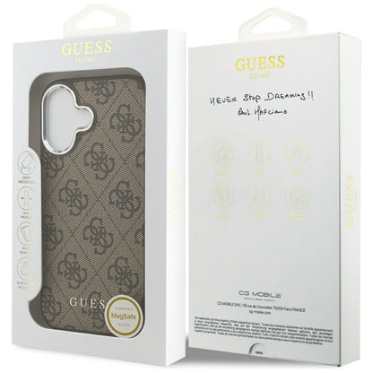Futrola MagSafe za Apple iPhone 17, Guess, 4G Classic Logo, Braon
