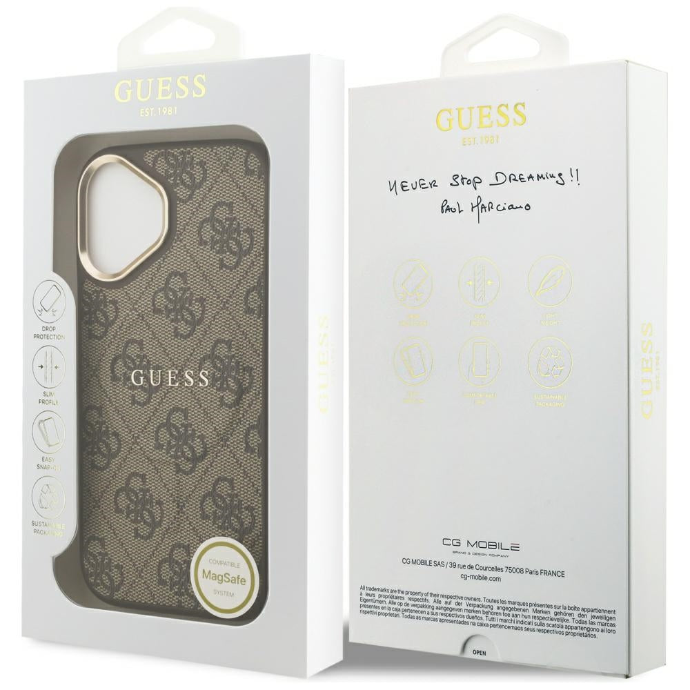 Futrola MagSafe za Apple iPhone 17, Guess, 4G Classic, Braon