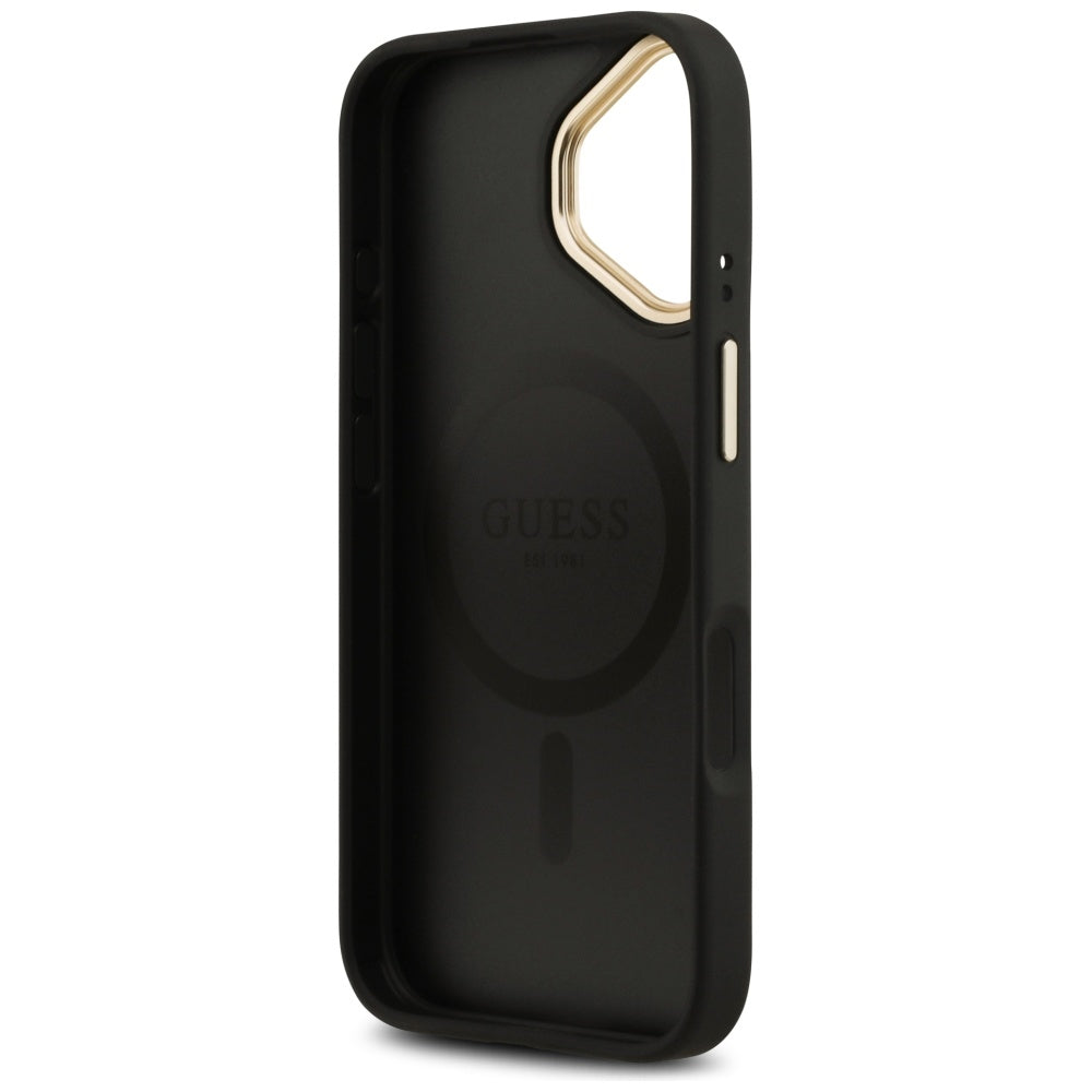 Husa MagSafe za Apple iPhone 17, Guess, 4G Classic, Crna