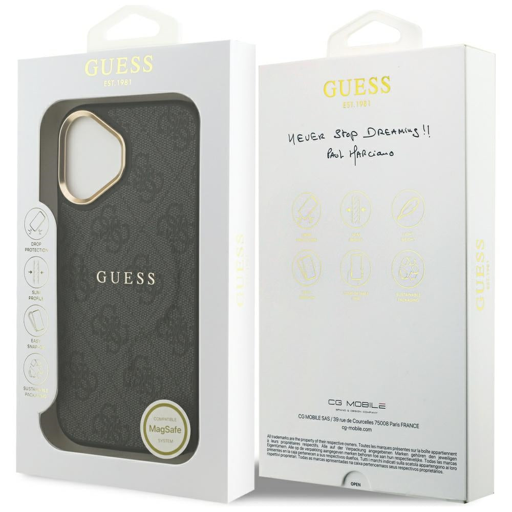 Husa MagSafe za Apple iPhone 17, Guess, 4G Classic, Crna