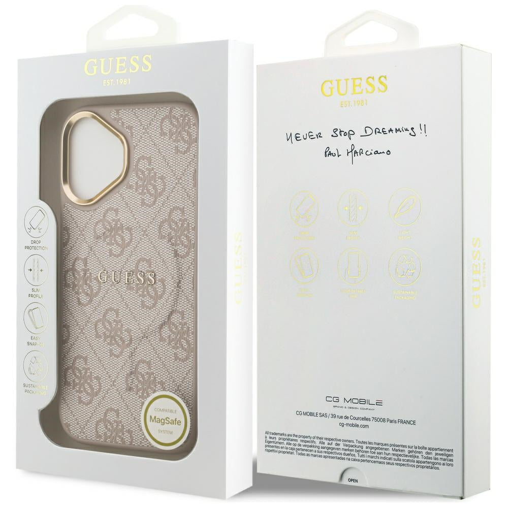 Futrola MagSafe za Apple iPhone 17, Guess, 4G Classic, Roze