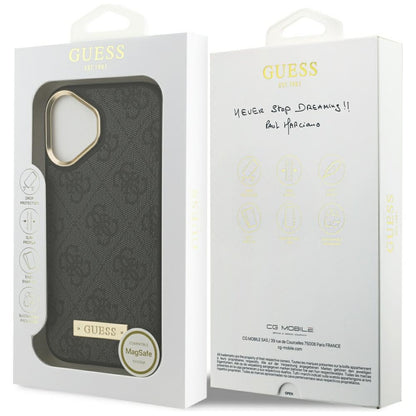 MagSafe futrola za Apple iPhone 17, Guess, 4G Logo Plate, Crna