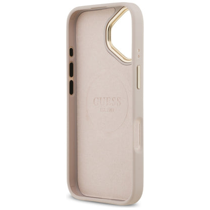 Husa MagSafe za Apple iPhone 17, Guess, 4G Logo Plate, Roze