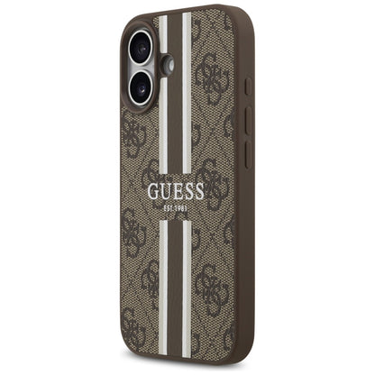 Futrola MagSafe za Apple iPhone 17, Guess, 4G Printed Stripes, Braon