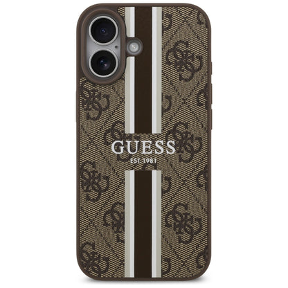 Futrola MagSafe za Apple iPhone 17, Guess, 4G Printed Stripes, Braon