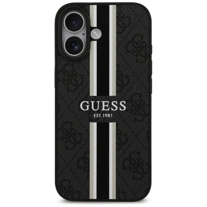 Futrola MagSafe za Apple iPhone 17, Guess, 4G Printed Stripes, Crna