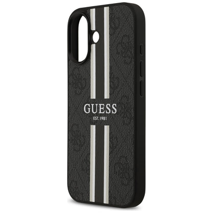 Futrola MagSafe za Apple iPhone 17, Guess, 4G Printed Stripes, Crna