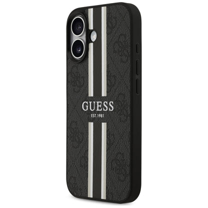 Futrola MagSafe za Apple iPhone 17, Guess, 4G Printed Stripes, Crna
