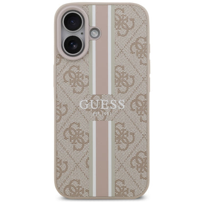 Futrola MagSafe za Apple iPhone 17, Guess, 4G Printed Stripes, Roze