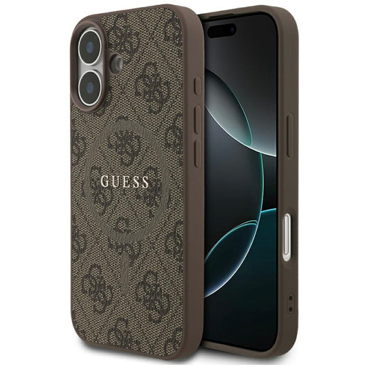 Futrola MagSafe za Apple iPhone 17, Guess, 4G Ring Classic Logo, Braon