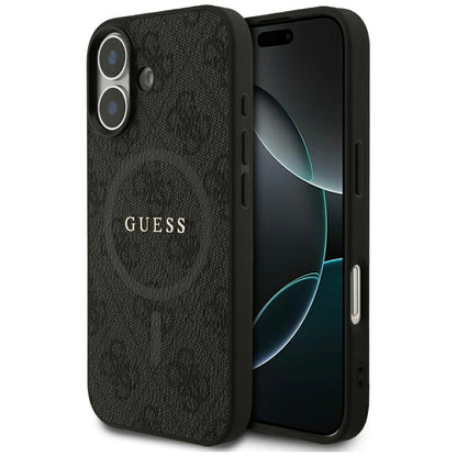 Futrola MagSafe za Apple iPhone 17, Guess, 4G Ring Classic Logo, Crna