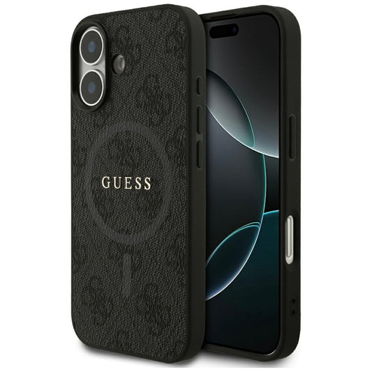 Futrola MagSafe za Apple iPhone 17, Guess, 4G Ring Classic Logo, Crna
