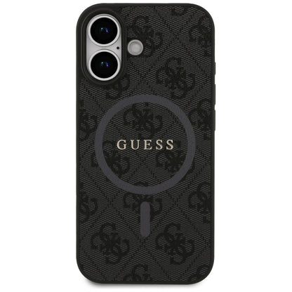 Futrola MagSafe za Apple iPhone 17, Guess, 4G Ring Classic Logo, Crna