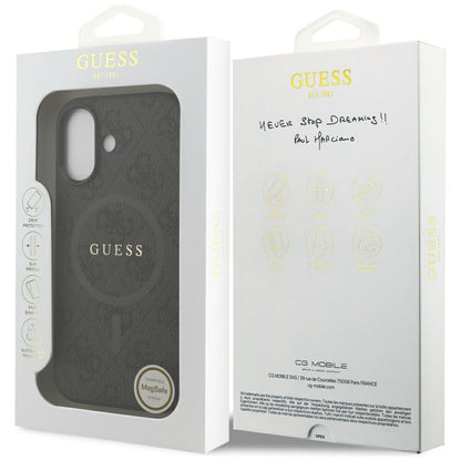 Futrola MagSafe za Apple iPhone 17, Guess, 4G Ring Classic Logo, Crna