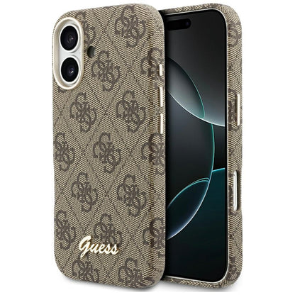 Futrola MagSafe za Apple iPhone 17, Guess, 4G Script Logo, Braon