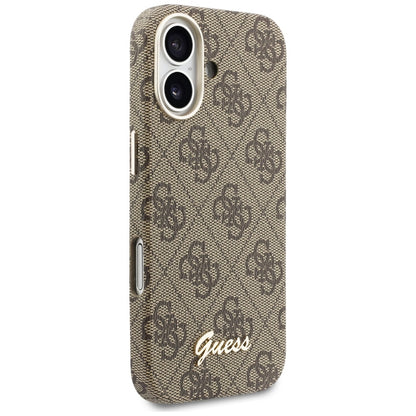 Futrola MagSafe za Apple iPhone 17, Guess, 4G Script Logo, Braon