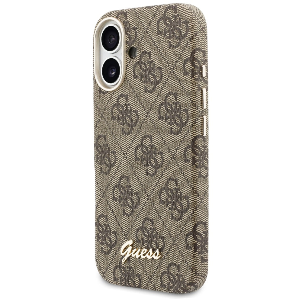 Futrola MagSafe za Apple iPhone 17, Guess, 4G Script Logo, Braon