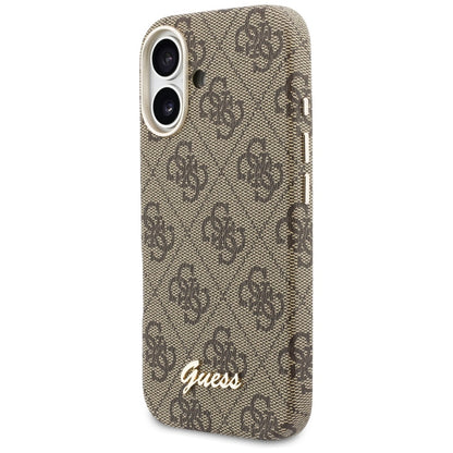 Futrola MagSafe za Apple iPhone 17, Guess, 4G Script Logo, Braon