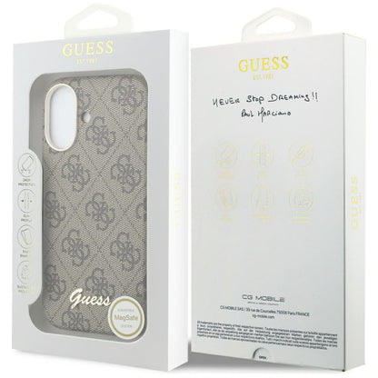 Futrola MagSafe za Apple iPhone 17, Guess, 4G Script Logo, Braon