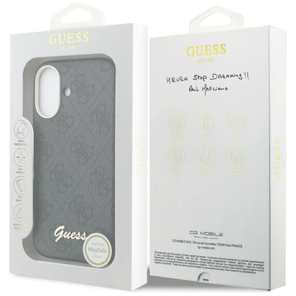Futrola MagSafe za Apple iPhone 17, Guess, 4G Script Logo, Crna