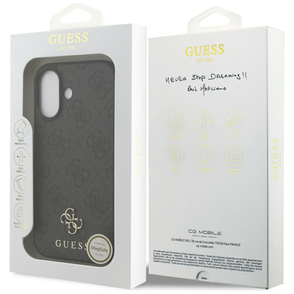 Futrola MagSafe za Apple iPhone 17, Guess, 4G Small and Classic Logo, Crna