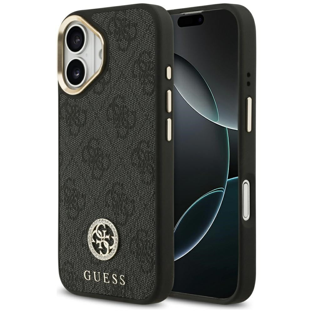 Futrola MagSafe za Apple iPhone 17, Guess, 4G Strass Logo, Crna