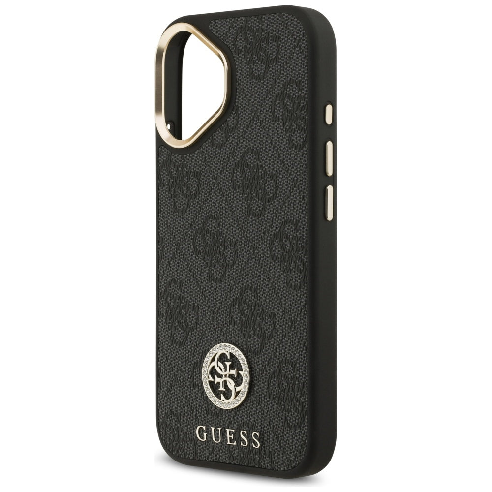 Futrola MagSafe za Apple iPhone 17, Guess, 4G Strass Logo, Crna