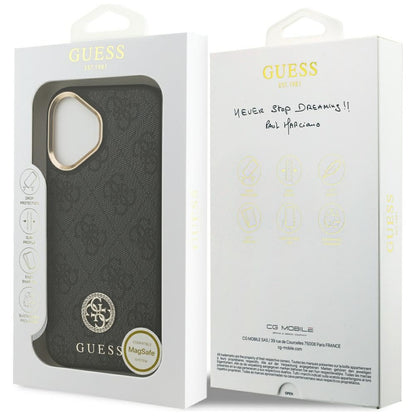 Futrola MagSafe za Apple iPhone 17, Guess, 4G Strass Logo, Crna