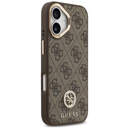 Futrola MagSafe za Apple iPhone 17, Guess, 4G Strass Logo with Big Strap, Braon