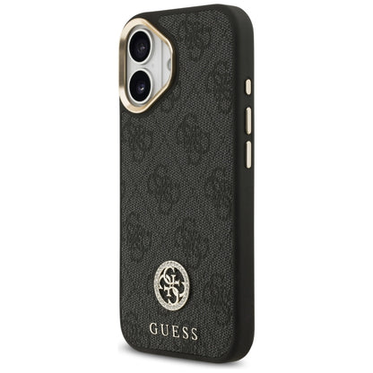 Futrola MagSafe za Apple iPhone 17, Guess, 4G Strass Logo with Big Strap, Crna