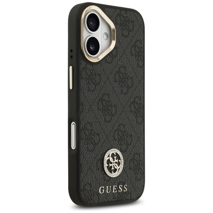 Futrola MagSafe za Apple iPhone 17, Guess, 4G Strass Logo with Big Strap, Crna