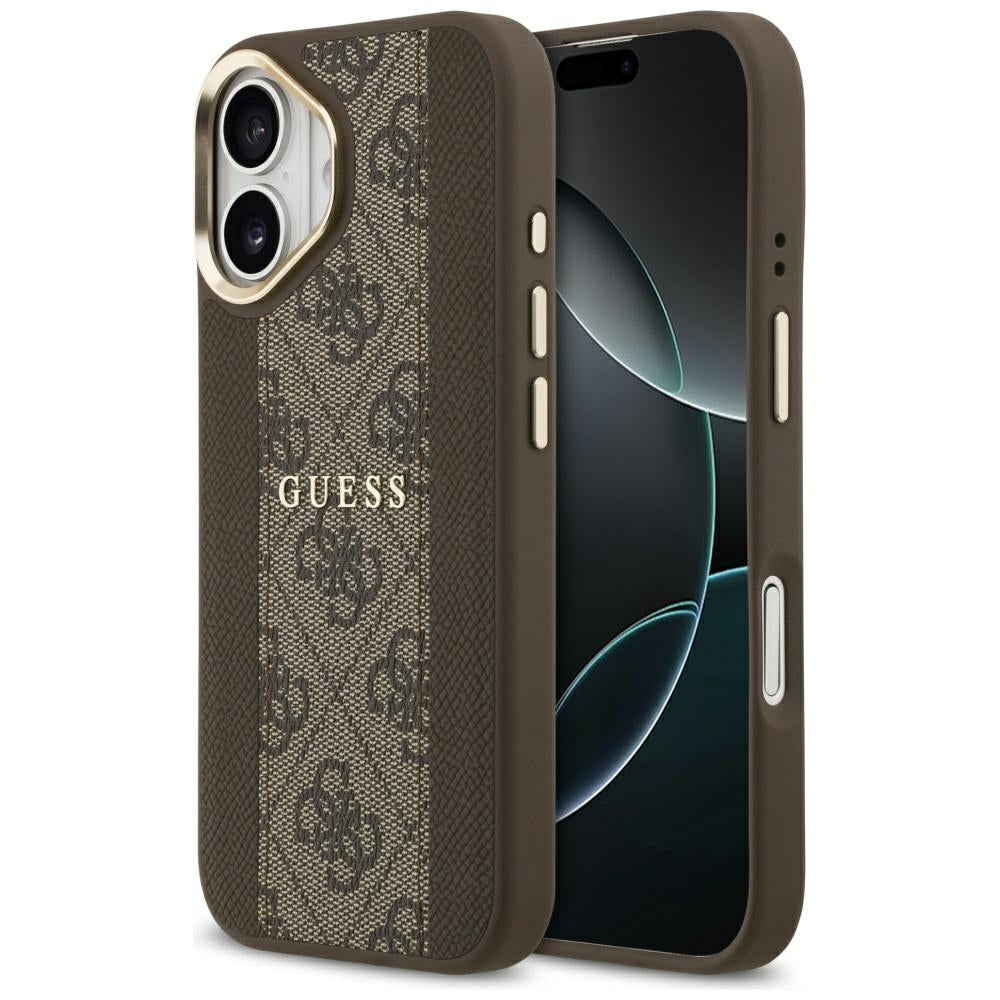 Futrola MagSafe za Apple iPhone 17, Guess, 4G Stripe, Braon