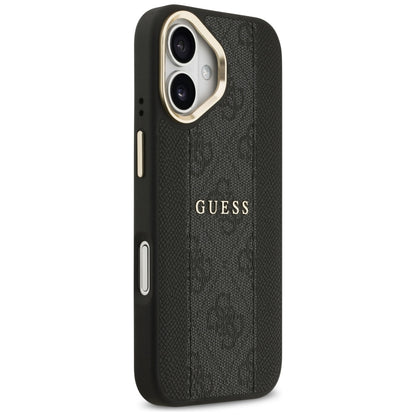 Husa MagSafe za Apple iPhone 17, Guess, 4G Stripe, Crna