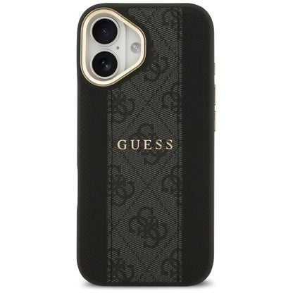 Husa MagSafe za Apple iPhone 17, Guess, 4G Stripe, Crna