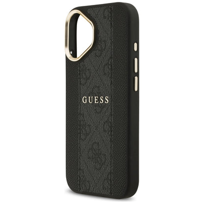 Husa MagSafe za Apple iPhone 17, Guess, 4G Stripe, Crna