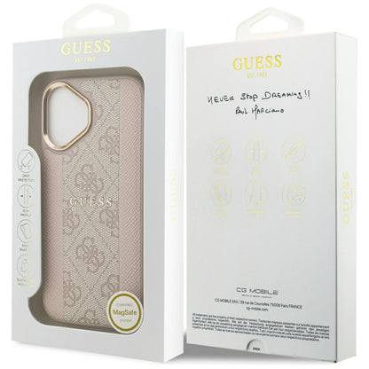 Futrola MagSafe za Apple iPhone 17, Guess, 4G Stripe, Roze