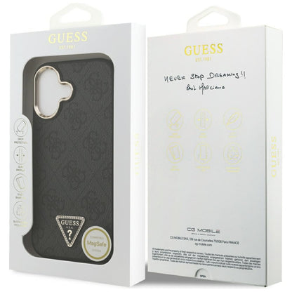 Futrola MagSafe za Apple iPhone 17, Guess, 4G Triangle Diamond Logo, Crna