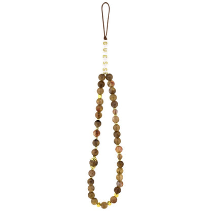 Husa MagSafe za Apple iPhone 17, Guess, 4G Triangle Logo Cord Strap, Braon