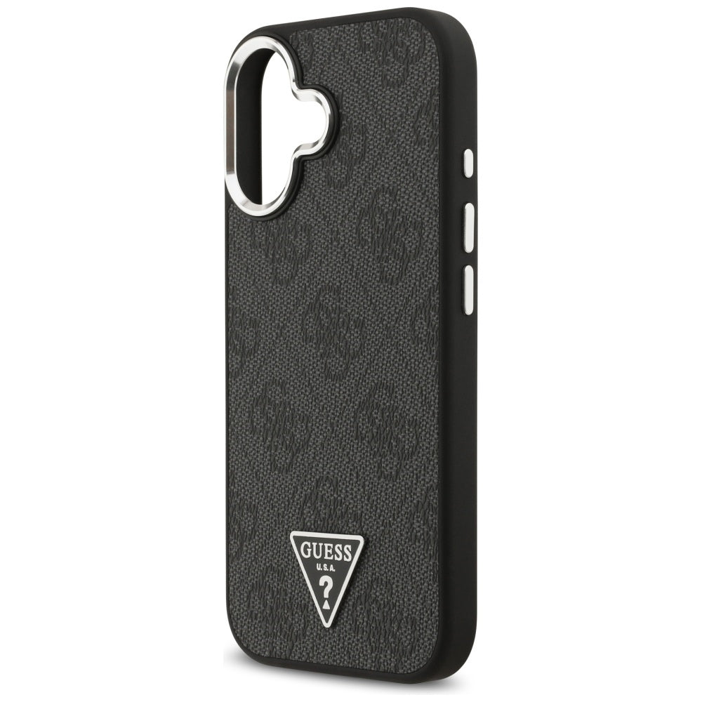 Futrola MagSafe za Apple iPhone 17, Guess, 4G Triangle Logo, Crno Srebrna