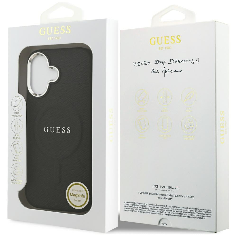 Futrola MagSafe za Apple iPhone 17, Guess, Classic Logo, Crna