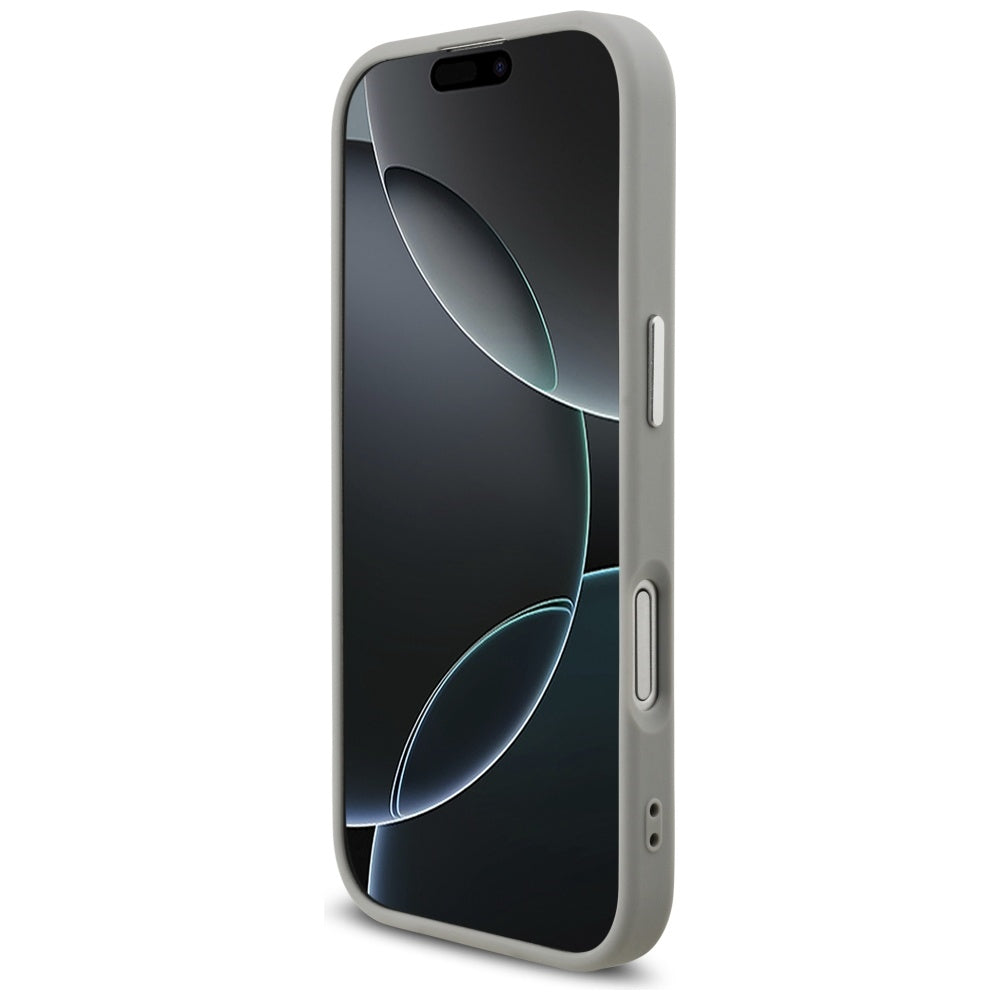 Futrola MagSafe za Apple iPhone 17, Guess, Glitter Triangle Logo, Srebrna