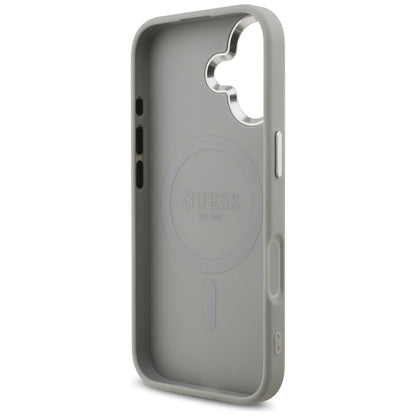 Futrola MagSafe za Apple iPhone 17, Guess, Glitter Triangle Logo, Srebrna