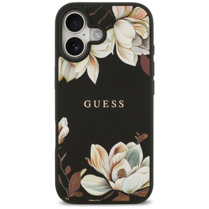 Futrola MagSafe za Apple iPhone 17, Guess, Grained Flowers, Crna