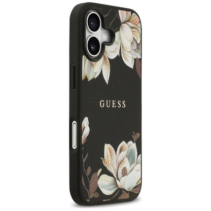 Futrola MagSafe za Apple iPhone 17, Guess, Grained Flowers, Crna
