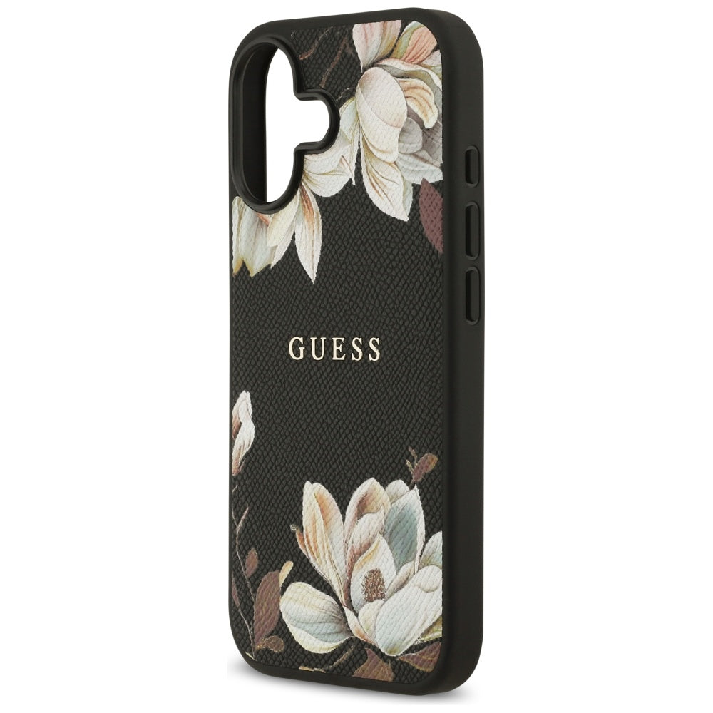 Futrola MagSafe za Apple iPhone 17, Guess, Grained Flowers, Crna