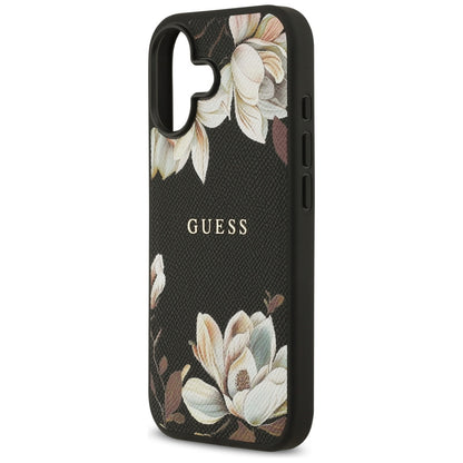 Futrola MagSafe za Apple iPhone 17, Guess, Grained Flowers, Crna