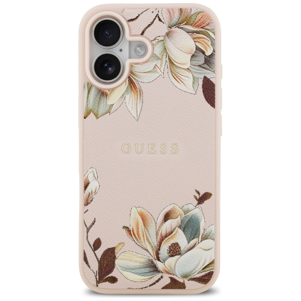 Futrola MagSafe za Apple iPhone 17, Guess, Grained Flowers, Roze