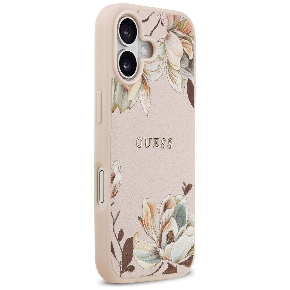Futrola MagSafe za Apple iPhone 17, Guess, Grained Flowers, Roze